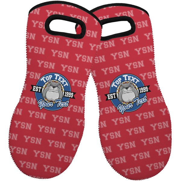 Custom School Mascot Neoprene Oven Mitts - Set of 2 w/ Name or Text