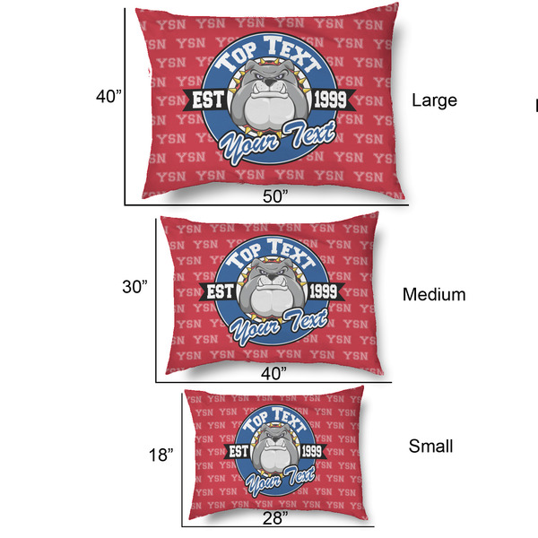 School Mascot Outdoor Dog Beds - SIZE CHART