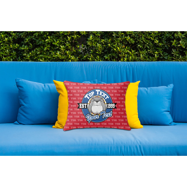 School Mascot Outdoor Throw Pillow  - LIFESTYLE (Rectangular - 20x14)