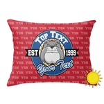 School Mascot Outdoor Throw Pillow (Rectangular) (Personalized)