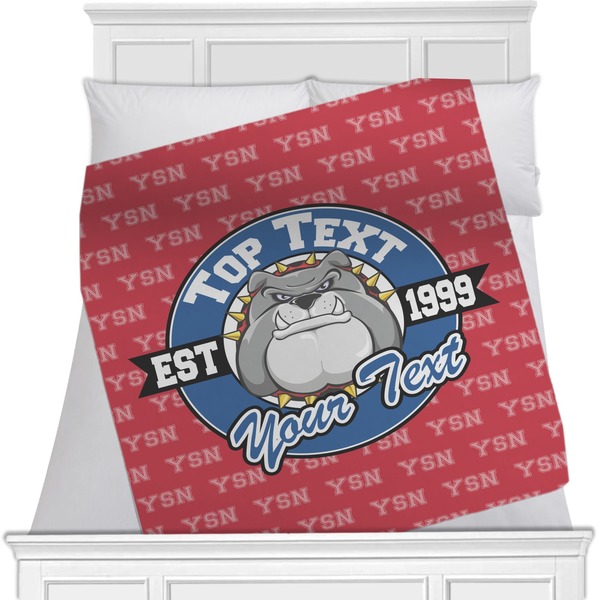 Custom School Mascot Minky Blanket - Toddler / Throw - 60"x50" - Double Sided (Personalized)