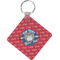 School Mascot Diamond Plastic Keychain w/ Name or Text
