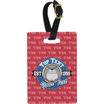 School Mascot Plastic Luggage Tag - Rectangular w/ Name or Text