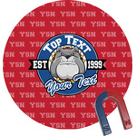 School Mascot Round Fridge Magnet (Personalized)