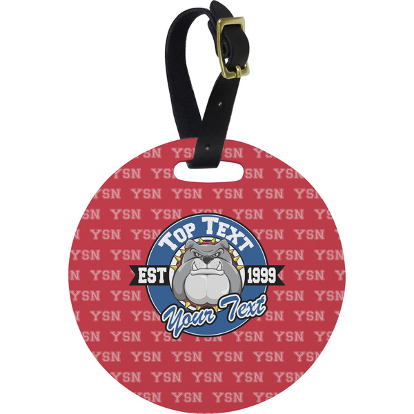 Custom School Mascot Plastic Luggage Tag - Round (Personalized)