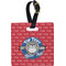 School Mascot Plastic Luggage Tag - Square w/ Name or Text