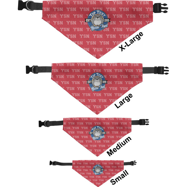 School Mascot Pet Bandana Sizes