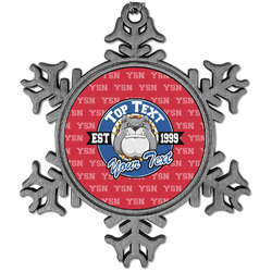 School Mascot Vintage Snowflake Ornament (Personalized)