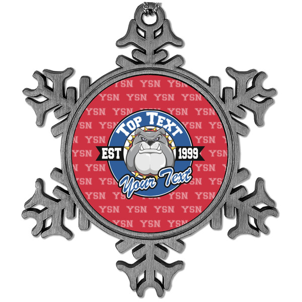 Custom School Mascot Vintage Snowflake Ornament (Personalized)