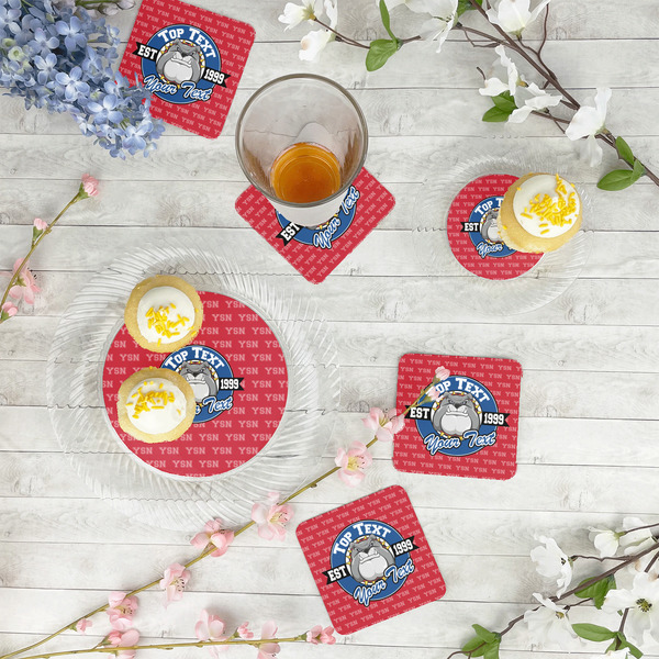 School Mascot Plastic Party Appetizer & Dessert Plates - In Context