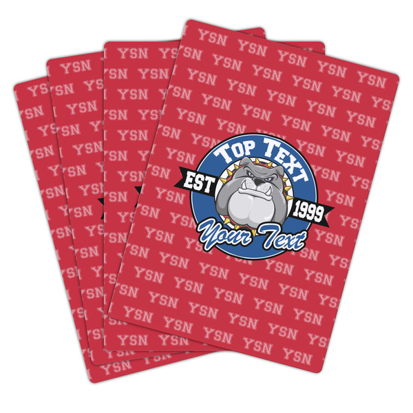 School Mascot Playing Cards - Hand Back View