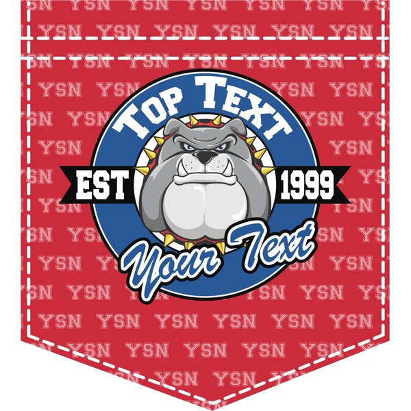 Custom School Mascot Iron On Faux Pocket (Personalized)