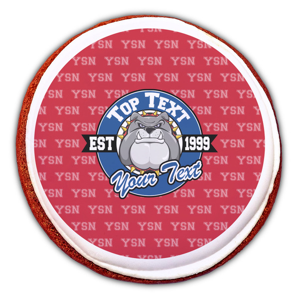 School Mascot Printed Icing Circle - Large - On Cookie