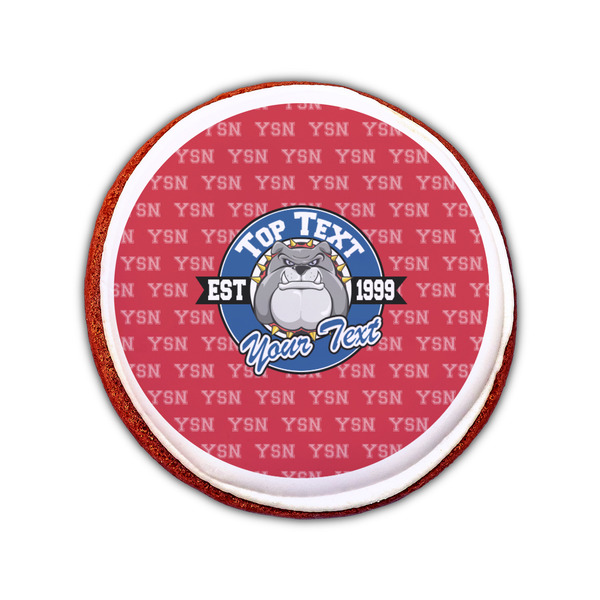 School Mascot Printed Icing Circle - Small - On Cookie