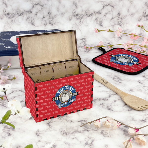 School Mascot Recipe Box - Full Color - In Context