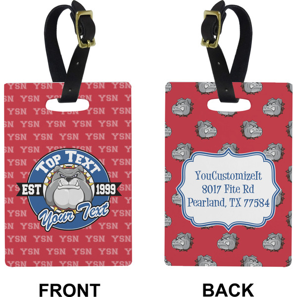 School Mascot Rectangle Luggage Tag (Front + Back)