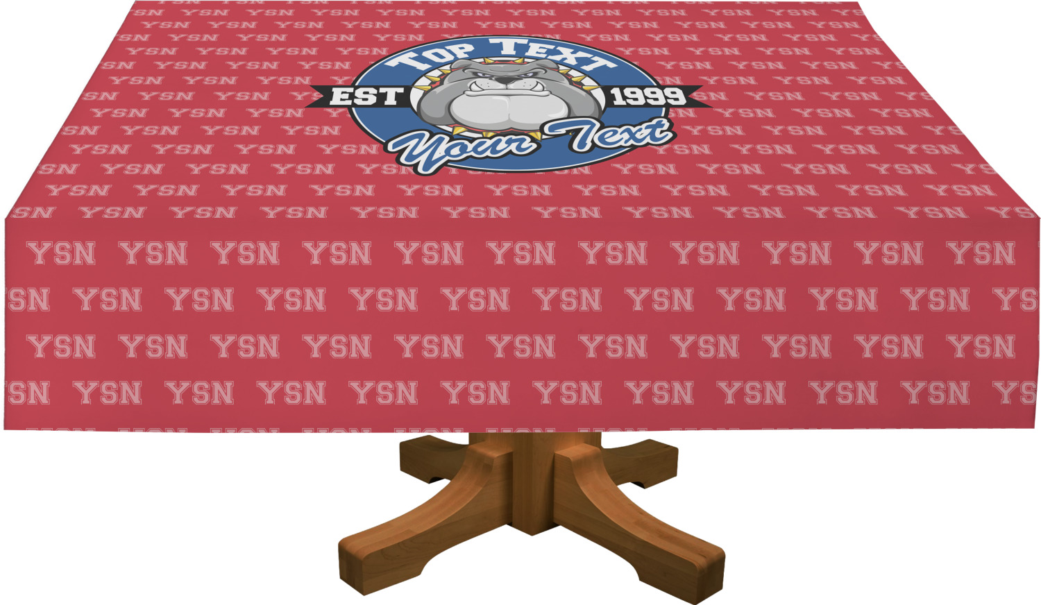 School Mascot Rectangular Tablecloth 88"x156" (Personalized) YouCustomizeIt