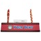 School Mascot Red Mahogany Nameplates with Business Card Holder - Straight