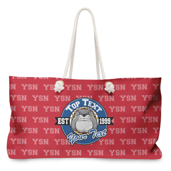 Custom School Mascot Large Tote Bag with Rope Handles (Personalized)