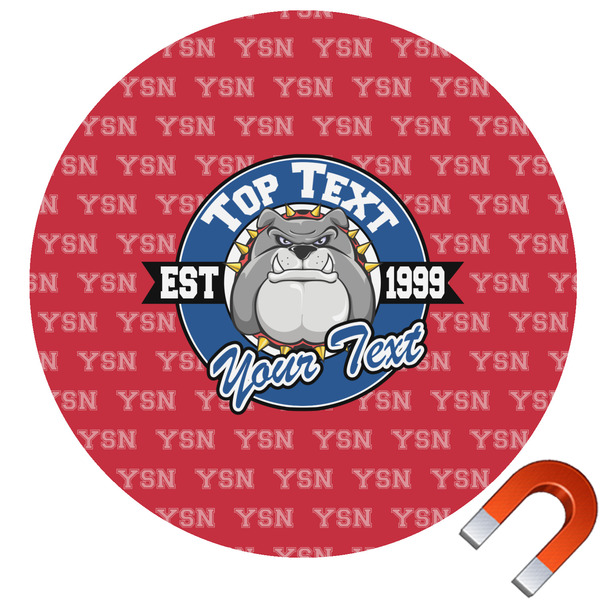 Custom School Mascot Round Car Magnet - 10" (Personalized)