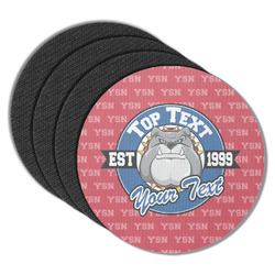 School Mascot Round Rubber Backed Coasters - Set of 4 (Personalized)