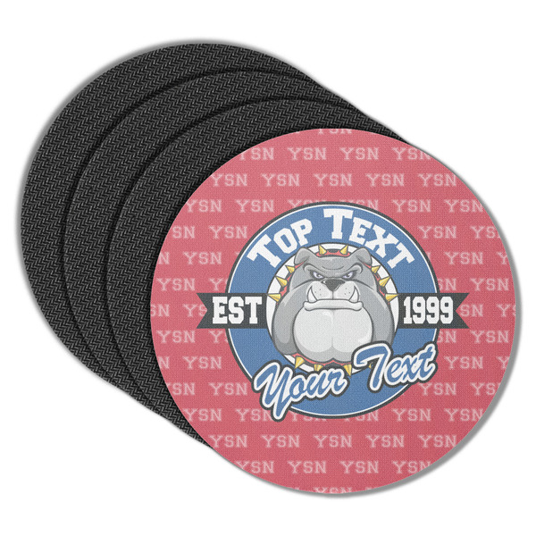 Custom School Mascot Round Rubber Backed Coasters - Set of 4 (Personalized)