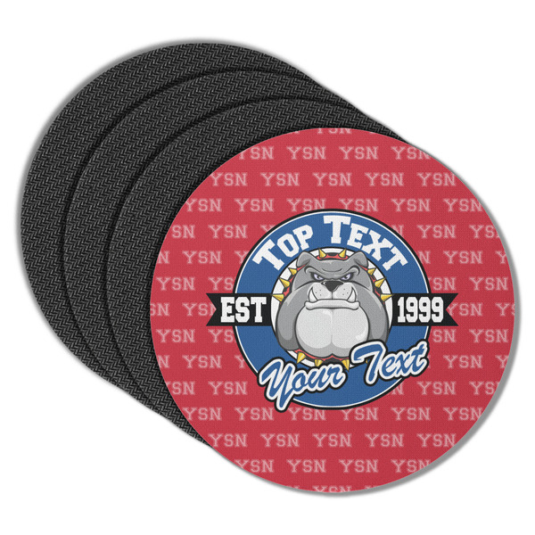 Custom School Mascot Round Rubber Backed Coasters - Set of 4 (Personalized)