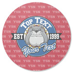 School Mascot Round Rubber Backed Coaster (Personalized)