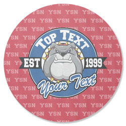School Mascot Round Rubber Backed Coaster (Personalized)
