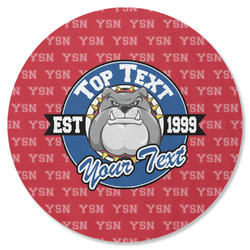 School Mascot Round Rubber Backed Coaster (Personalized)