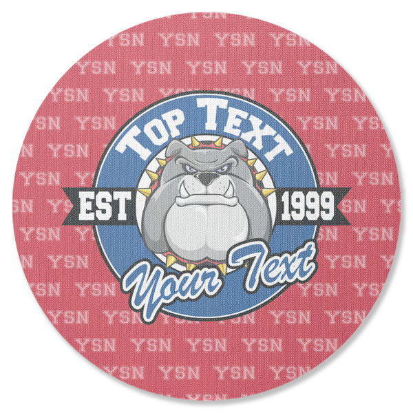Custom School Mascot Round Rubber Backed Coaster (Personalized)