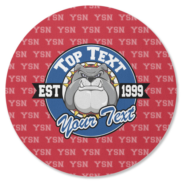 Custom School Mascot Round Rubber Backed Coaster (Personalized)