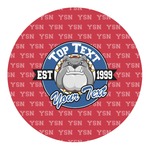 School Mascot Round Decal - Small (Personalized)