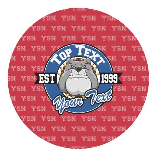 Custom School Mascot Round Decal (Personalized)