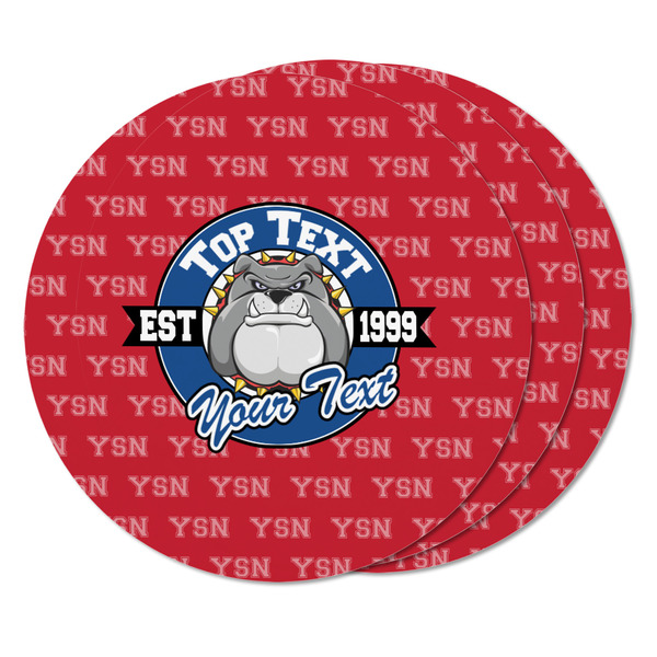 School Mascot Round Fridge Magnet - THREE