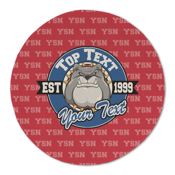 Custom School Mascot Round Linen Placemat - Single Sided (Personalized)