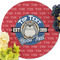 School Mascot Round Linen Placemats - Front (w flowers)