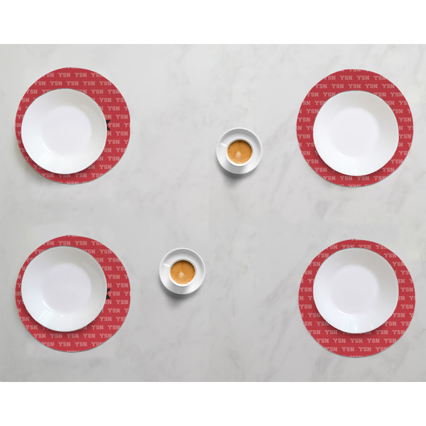 School Mascot Round Linen Placemats - LIFESTYLE (set of 4)
