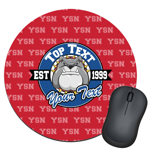Custom School Mascot Round Mouse Pad (Personalized)