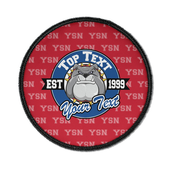 Custom School Mascot Iron On Round Patch w/ Name or Text