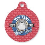 School Mascot Round Pet ID Tag (Personalized)