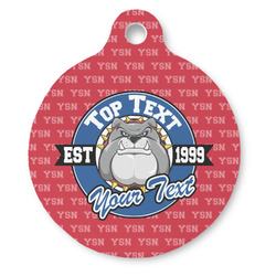School Mascot Round Pet ID Tag (Personalized)
