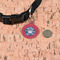 School Mascot Round Pet ID Tag - Small - In Context