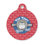 School Mascot Round Pet ID Tag - Small (Personalized)