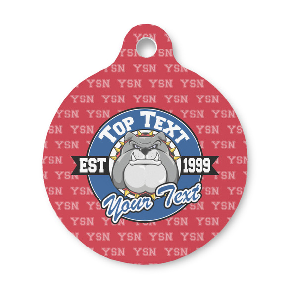 Custom School Mascot Round Pet ID Tag - Small (Personalized)