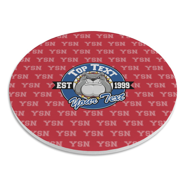 School Mascot Round Stone Trivet - Angle View