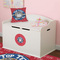 School Mascot Round Wall Decal on Toy Chest