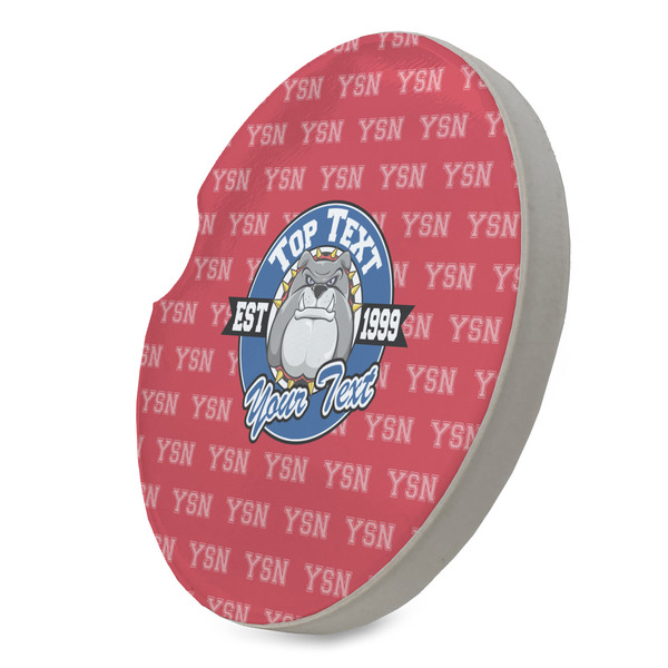 School Mascot Sandstone Car Coaster - STANDING ANGLE