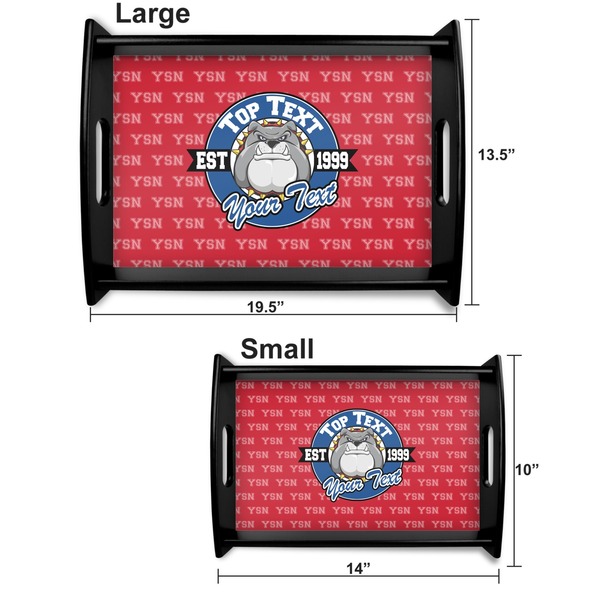 School Mascot Serving Tray Black Sizes