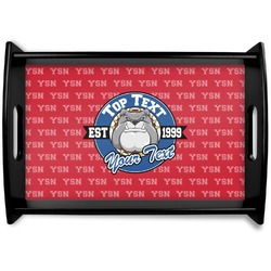 School Mascot Black Wooden Tray - Small (Personalized)